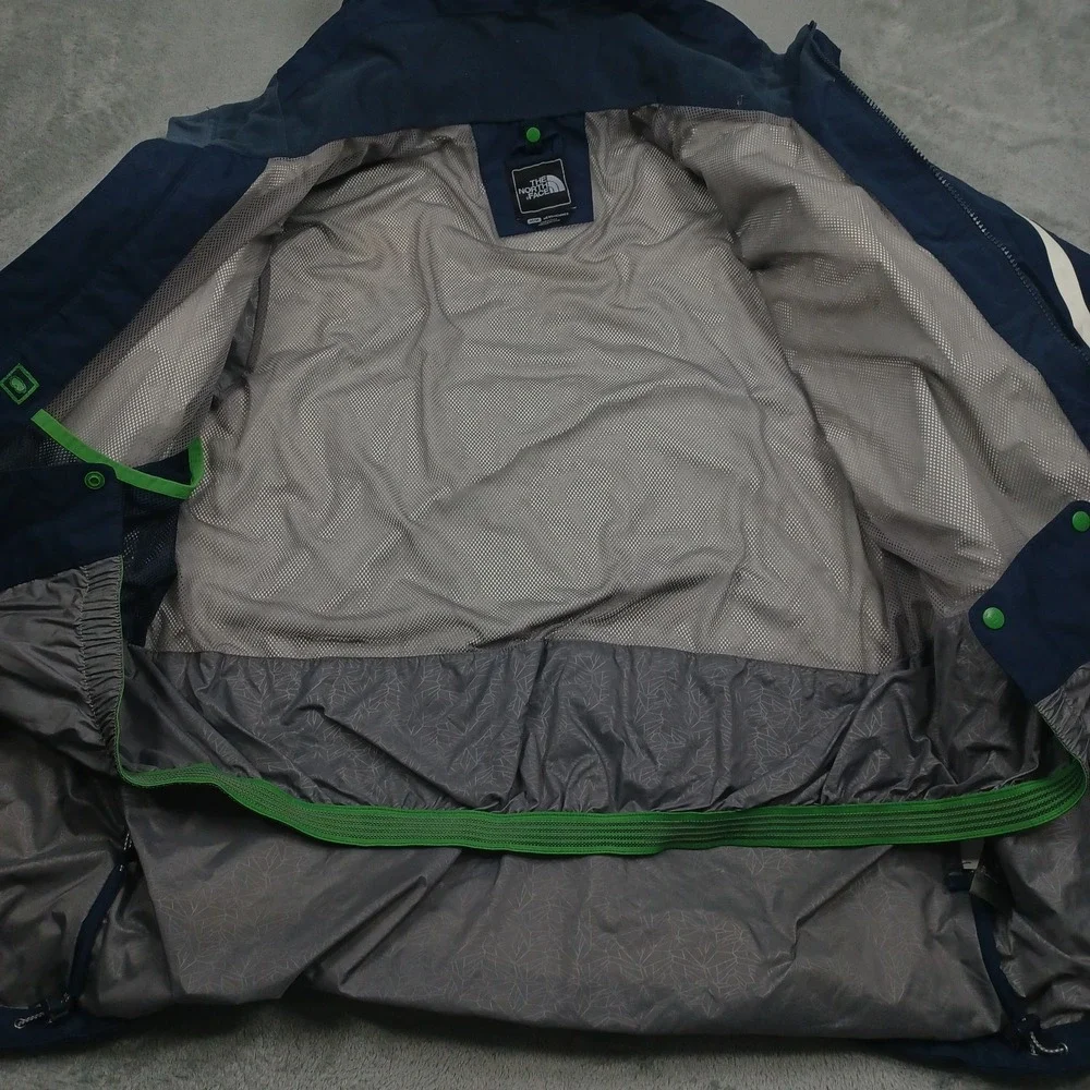 North Face Jacket Mens‎ Medium Blue Full Zip Hooded Outdoor Hyvent